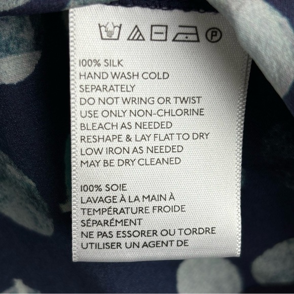 Anthropologie HD In Paris Top Women Medium Moon Phase Peasant 100% Silk - Picture 11 of 14